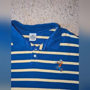 Vintage The Disney Store Goofy Embroidered 90s Polo Striped Shirt Mens XXL